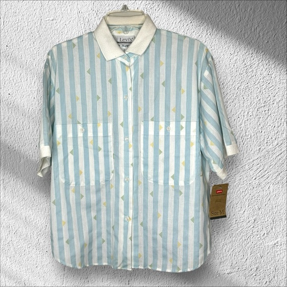 VINTAGE Deadstock Levi’s Sportswear Button Down Medium‎ USA Groovy Print - Picture 1 of 16
